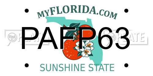 PAFP63 Florida License Plate