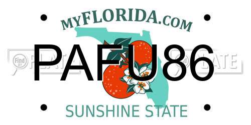PAFU86 Florida License Plate