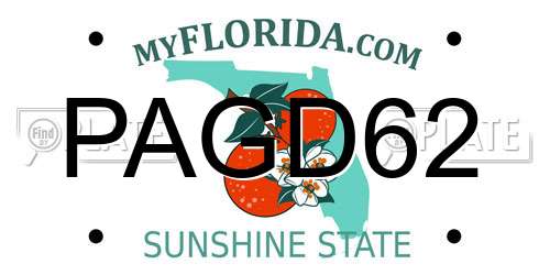 PAGD62 Florida License Plate