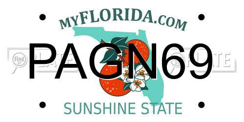 PAGN69 Florida License Plate