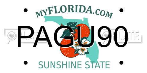 PAGU90 Florida License Plate