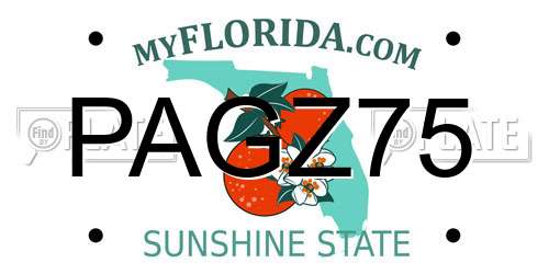 PAGZ75 Florida License Plate