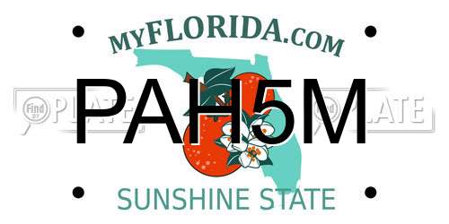 PAH5M Florida License Plate