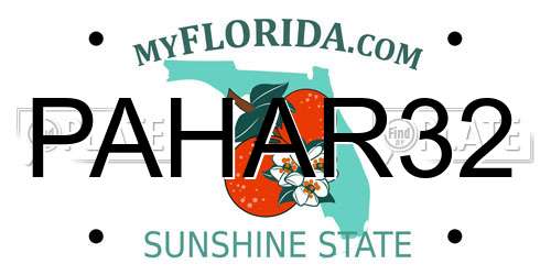 PAHAR32 Florida License Plate