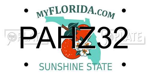 PAHZ32 Florida License Plate