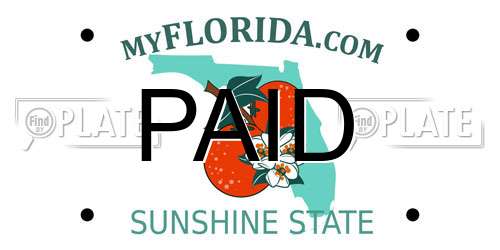 PAID Florida License Plate