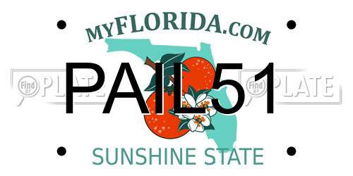 PAIL51 Florida License Plate