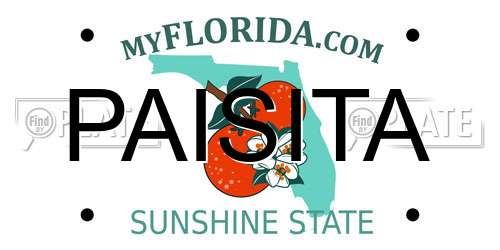 PAISITA Florida License Plate