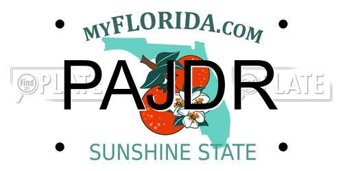 PAJDR Florida License Plate