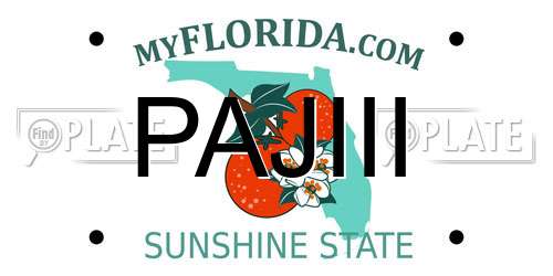 PAJIII Florida License Plate
