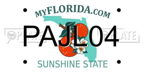 PAJL04 Florida License Plate