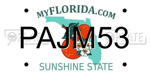 PAJM53 Florida License Plate