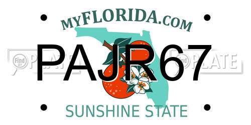 PAJR67 Florida License Plate