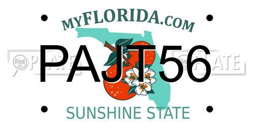 PAJT56 Florida License Plate