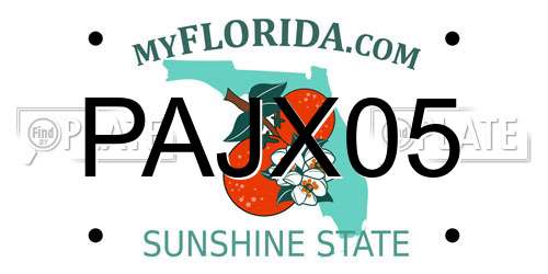 PAJX05 Florida License Plate