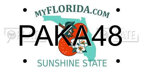 PAKA48 Florida License Plate