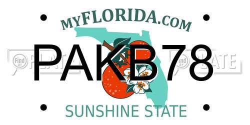 PAKB78 Florida License Plate