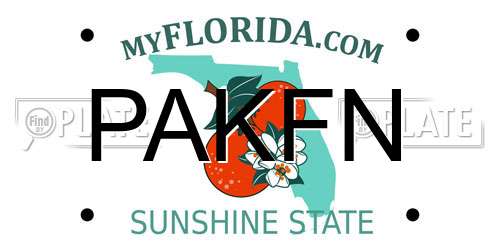 PAKFN Florida License Plate