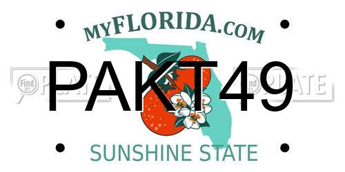 PAKT49 Florida License Plate