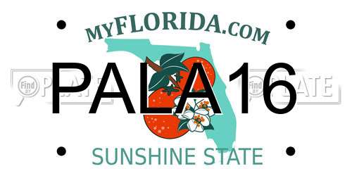 PALA16 Florida License Plate