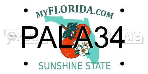 PALA34 Florida License Plate