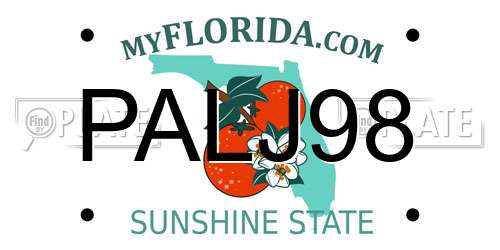 PALJ98 Florida License Plate