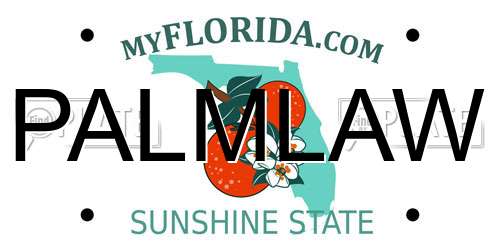 PALMLAW Florida License Plate