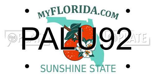 PALU92 Florida License Plate