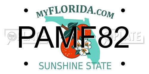 PAMF82 Florida License Plate