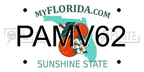 PAMV62 Florida License Plate