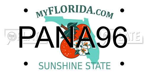 PANA96 Florida License Plate