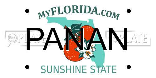 PANAN Florida License Plate