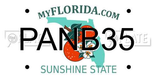 PANB35 Florida License Plate