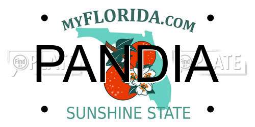 PANDIA Florida License Plate