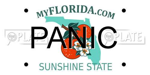 PANIC Florida License Plate