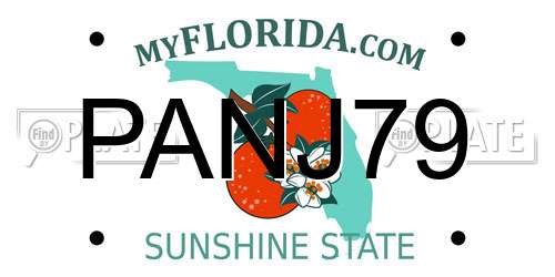 PANJ79 Florida License Plate