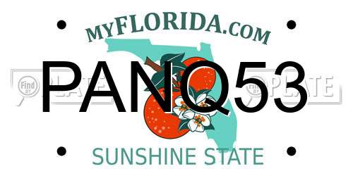 PANQ53 Florida License Plate