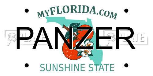 PANZER Florida License Plate