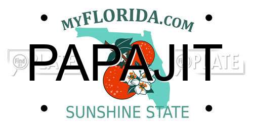 PAPAJIT Florida License Plate