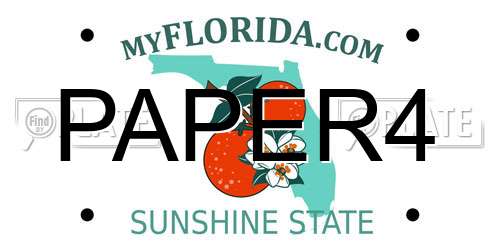 PAPER4 Florida License Plate