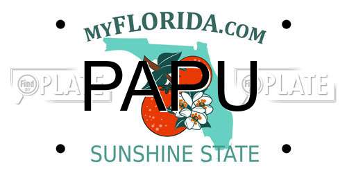 PAPU Florida License Plate