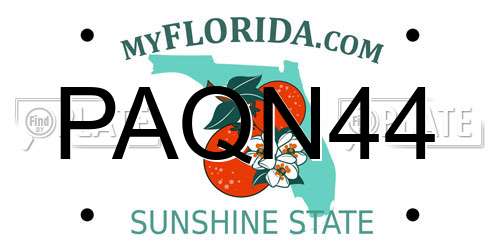 PAQN44 Florida License Plate