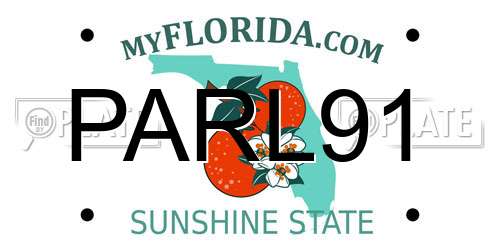 PARL91 Florida License Plate