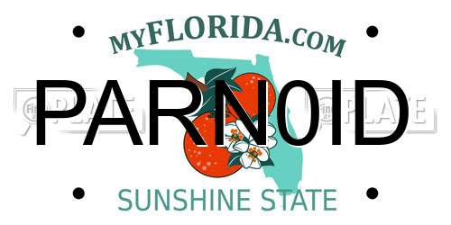 PARN0ID Florida License Plate