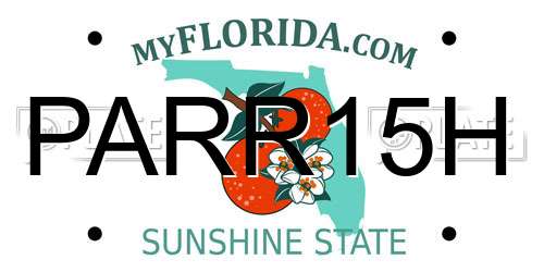 PARR15H Florida License Plate