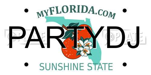 PARTYDJ Florida License Plate