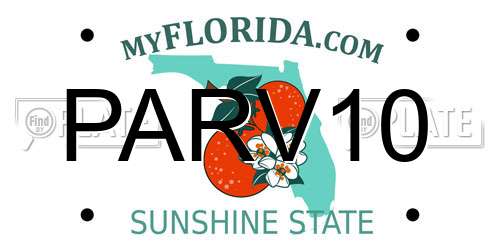 PARV10 Florida License Plate