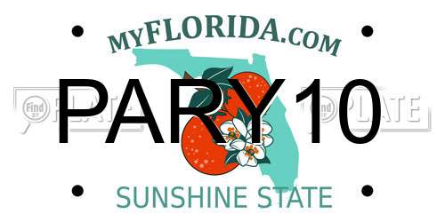 PARY10 Florida License Plate