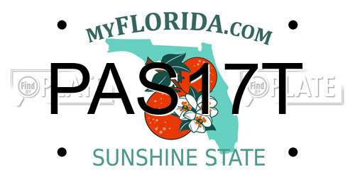 PAS17T Florida License Plate