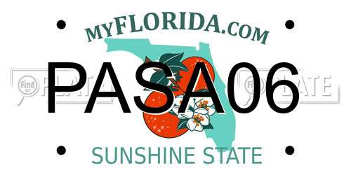 PASA06 Florida License Plate